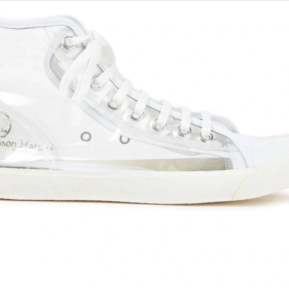 MAISON MARGIELA Tabi Leather-trimmed Pvc Split-toe Sneakers In Clear - Picture 11 of 13